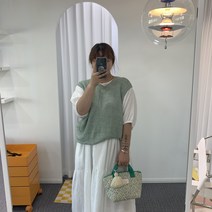 트위드 스카시 여름 브이넥 데일리 루즈핏 조끼 F-99