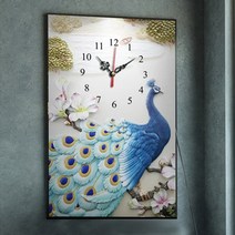 푸아이 3D 보석 십자수 화려한 공작 시계 40x60 DIY 거실 사무실 집들이 개업선물 인테리어 소품(사이즈 7종)+행운십자수(30x30)PW517, 1세트, 40x60cm