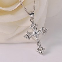보석 알함브라 목걸이 여성용 순수 실버 스탈 크로스 펜던트 앰프 패션