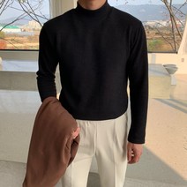 (1+1)포근한 반폴라 티셔츠 남자 목티 폴라 반목 이너 가을 겨울 옷 터틀넥 코디
