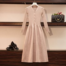 봄빛 데일리 골지 롱 니트 원피스 8110