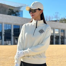 블루샤론 골프웨어 자수 집업 후리스 여성후리스 여성골프웨어 후리스 집업 집업후리스 라운딩룩 필드룩 여성골프상의, 아이보리