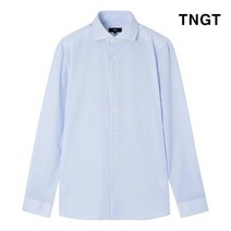 TNGT (95 사이즈 ) 블루 세미와이드카라 스트라이프 드레스셔츠