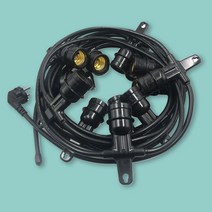 블랙 캠핑 줄조명 파티라이트 오징어등 6M 10M 20M 3구 5구 7구 9구 10구 15구 20구, 6M(3소켓), LED전구미포함