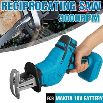 전기톱 체인톱 Makita 18V 배터리 사용 충전식 휴대용 금속 목재 절단기 왕복 톱 기계, 01 blue without battery