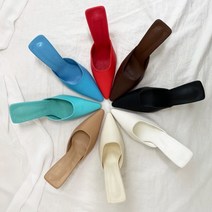 비비드 스틸레토 뮬슬리퍼힐 8cm 뮬힐 심플 블로퍼힐