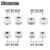 GT2 아이들러 타이밍 풀리 16/20 톱니 바퀴 보어 3/5mm 알루미늄 기어 폭 6/10mm 3D 프린터 부품 Ender3v, 03 20T W6 B3 Without T