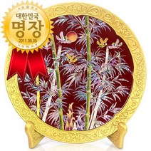 명품 나전 금장 대나무 쟁반적(대한민국 명장 김용관작품)