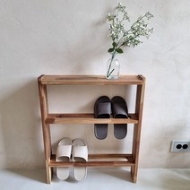 투애니홈 원목 실내화거치대 슬리퍼걸이 선반형, 롱 선반형(오일코팅추가)