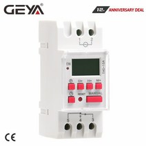 타이머콘센트 전기타이머 타임스위치 geya din rail dc 16a 20a 30a 주간 프로그래밍 가능 lcd 디지털 12v 24v 110v 220v timers, 분홍색