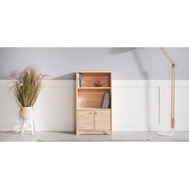 서재가구 보조책장 원목 소형 낮은 문달린 사무실선반, 내추럴