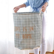 북유럽풍 세탁바구니 모던 빨래바구니 패브릭 햄퍼 빨래통 빨래수거함 빨래보관함 세, 격자블랙