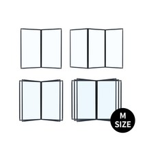 다성글로벌 이룸 책자식 투명 메뉴판 M 사이즈 4P 6P 8P 12P 식당 카페, 블랙