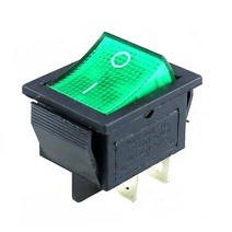 래칭 로커 스위치 전원 I/O 4 핀 조명 포함 16A 250VAC 20A 125VAC KCD4 전등 스위치가있는 전기 장비, [04] Green