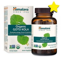 Himalaya 오가닉 병풀추출물 고투콜라 Gotu Kola 뇌 부스터 USDA 비건 650mg 90정 45일 분량