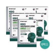엔젯오리진 하이큐 포스파티딜세린 징코 1200mg x 30캡슐 x 6박스 3개월분 두뇌건강 기억력 슈퍼브레인, 30캡슐x6박스, 6개