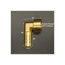 원터치피팅 연결 우레탄 카플러 황동 호스 파이프 피팅 엘보 8mm 10mm 12mm 14mm 16mm 바브 테일 1 4 3 8 2 BSP 암나사 구리 커넥터 조인트 커플러, PLF16-04