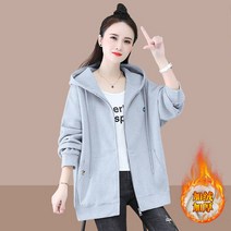 2023 후드티셔츠 여성숏야상 봄가을 신형 박시 여성롱가디건