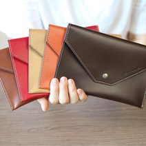 모두샵 수제 천연 가죽 통장지갑 통장케이스 이니셜각인가능, 정자체(고딕체), 다크브라운, 1개