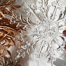 [해피인어스] 투명 아크릴 눈 결정 오너먼트, 1개