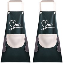 리빙스토리 1+1 핸드타월 방수 앞치마 2개세트, 03 그린+그린