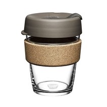 킵컵 휴대용 강화유리 텀블러, 우드, 340ml