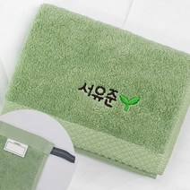 네임코코 어린이집 수건 네임 자수수건 타올 코마사 40수 네임타올, 1매입, TW03E-수건(새싹)-그린