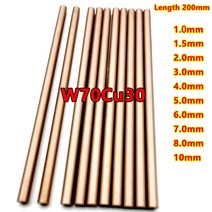 납땝 용접봉 W70Cu30 1/2/3/4/5/6/7/8/10mm 직경 텅스텐 구리 막대 합금 좋은 전기 스파크 길이 200mm 넣어, 01 2mm
