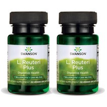 Swanson L Reuteri Probiotic Plus Rhamnosus Acidophilus FOS Prebiotic Digestive 스완슨 L 레우테리 플러스 30정 2팩, 2개