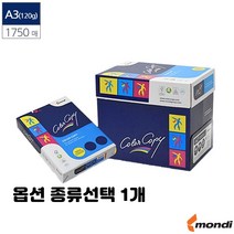 레이저 프린터용 A4 A3 복사 에이포 용지 100g 135g 160g 90g 미색 유광 백색 종류선택 1개, A3 백색 120g 1750매