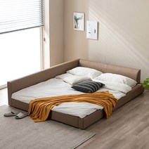 젠티스 베스트 퀸 침대프레임 콜렉션 (매트선택), P. 스퀘어 모던 (모카)