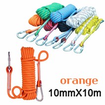 로프 10mmX10m 캠핑 산업현장 재난구조 안전로프 타프 낚시 ISO9001인증 다용도 투버클형 WOLVE 초강력로프 orange