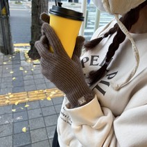 에이치스 포근무드 쫀쫀골지 프릴 핑거트임 스마트폰 터치 울장갑