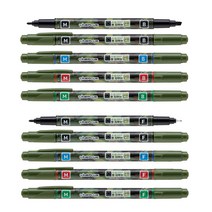 라인플러스 물로 지우는 수성 OHP 펜 MF둥근닙 파인닙 검정, 2개