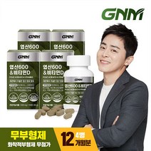 [무부형제] GNM 레몬추출 엽산 600 비타민D 4병 (총 12개월분), 단품, 단품