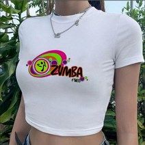 줌바 웨어 줌바복 스피닝 복장 빈티지 그래픽 티셔츠 여성용 y2k 의류
