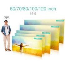 롤러블스크린 전동 대형 가정용 휴대용607080100 인치 프로젝터 스크린 접이식 벽걸이 HD 16:9 홈 시어터, 03 100 인치