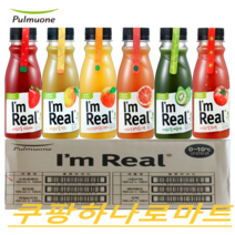(풀무원)신선한 아임리얼 순수착즙 과일 프리미엄 딸기냉장주스 자몽 오렌지 키위 토마토 망고 스트로베리 6종류선택 190ml X12입 멀티팩 박스, 자몽12입