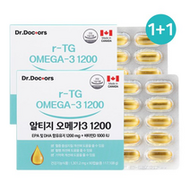 닥터닥터스 알티지 r-TG 오메가3 1200 IFOS 5STAR 멸치 1+1 총6개월분, 2+2