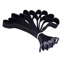 GHSHOP 연장 데이터 센터용 재사용 가능한 와이어 케이블 스트랩 10개, 25cmx2cm, 나일론, 검은색
