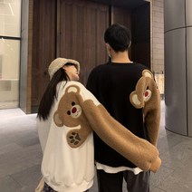 커플 후드티 빅사이즈 오버핏 커플맨투맨 패밀리룩 곰돌이 커플템 맘 신혼여행 모녀커플룩