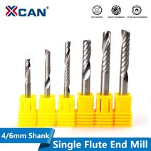 xcan 1pc 단일 플루트 나선형 엔드 밀 카바이드 밀링 커터 cnc 라우터 비트 스트레이트 생크 엔드 밀 우드 커터, 4x8x45mm