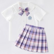 몰리앤씨 여아용 주니어 교복 셔츠 주름치마 리본 상하복 2종세츠