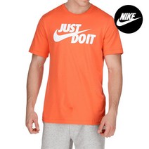 [나이키] 저스트두잇 스우시 남자 여성 기본 반팔티셔츠 오렌지 AR5006-842