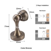 304 스테인레스 스틸 마그네틱 도어 스톱 스토퍼 홀더 캐치 9 색 2 피스, 03 Bronze