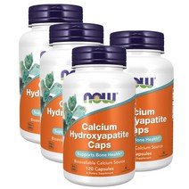 나우푸드 칼슘 하이드록시아파타이트 120정 NOW Calcium Hydroxyapatite Caps, 4팩
