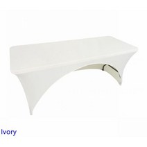 웨딩 스판덱스 테이블 천 커버 직사각형 라이크라 한쪽 오픈 호텔 연회 생일 파티 쇼 장식 멋진 디자인, 4FT 122x60x76cm size, IVORY