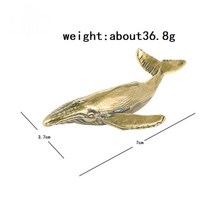 조각상 솔리드 황동 고래 인형 빈티지 바다 동물 작은 동상 데스크탑 장식품 사무실 장식 공예 액세서리 어린이 선물, 고래 36g