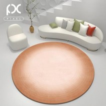 원형 발코니 매트 침실 서재 회전의자 발매트, 250cm*250cm/주황색