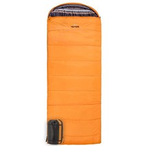 TETON Sports Celsius 레귤러 침낭 가족 캠핑에 적합 브라운 폴리 라이너 오른쪽 지퍼 203.2 x 83.9 cm(80 33인치), Left Zip, Orange Poly Liner